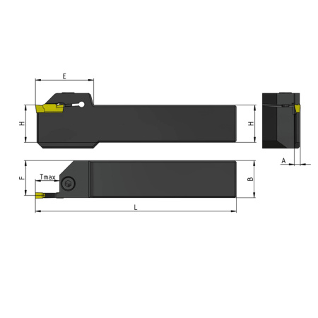 Резец для отрезания, продольного и поперечного точения 20х20х125 TTER2020-4T10 «Русский Инструмент» (РИ)