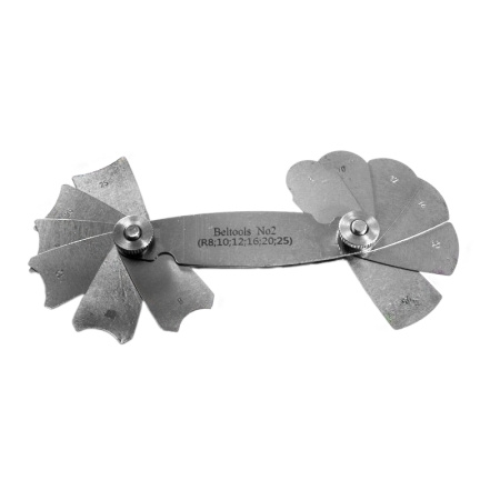 Шаблон радиусный (радиусомер) №2 (6шт) (R8;10;12;16;20;25) Beltools
