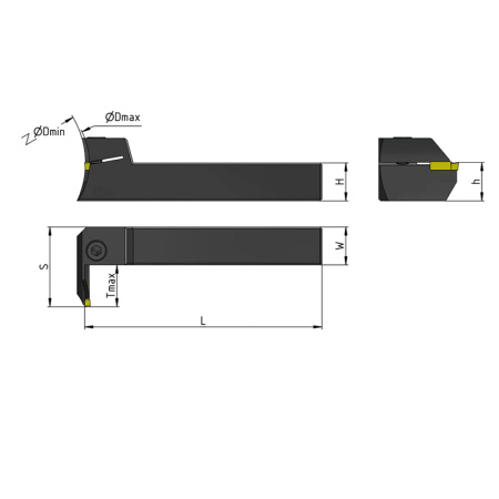 Резец для обработки торцевых канавок 20х20х125 MGFVL420-62/120-Tl5 левый «Русский Инструмент» (РИ)