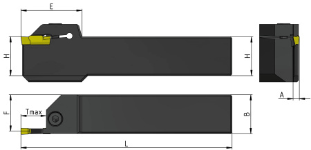 Резец для отрезания, продольного и поперечного точения 16х16х100 TTEL1616-2T08 левый «Русский Инструмент» (РИ)
