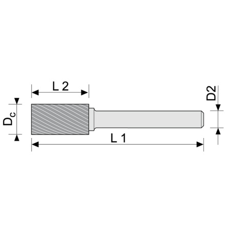 Борфреза цилиндрическая (A) 4 твердосплавная ВК8 dхв-ка=4 мм без торцевого зуба