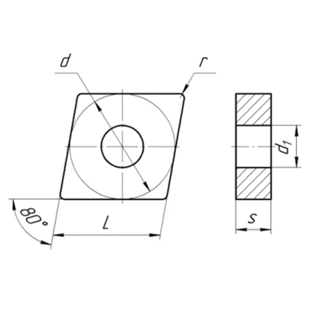 Пластина сменная ромбическая CNMG 250924-DR PC25C «Русский Инструмент» (РИ)