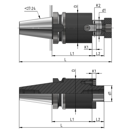 Оправка для фрез насадных торцевых 7:24 BT50-d40 BT50-FMB40-90 биение ≤0.005 Beltools Оправка для фрез насадных торцевых 7:24 BT50-d40 BT50-FMB40-90 биение ≤0.005 Beltools