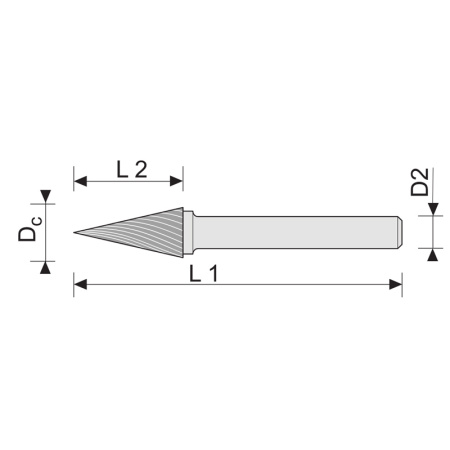Борфреза коническая (M) 10 твердосплавная ВК8 dхв-ка=6 мм Х-образная насечка Beltools