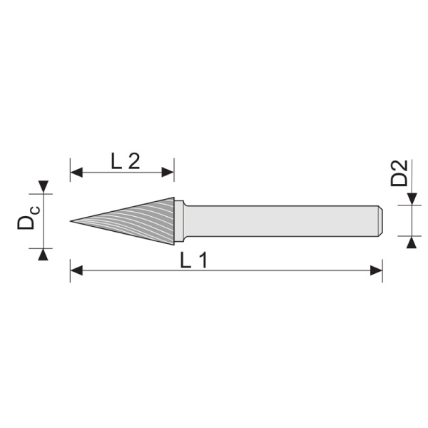 Борфреза коническая (M) 4 твердосплавная ВК8 dхв-ка=4 мм