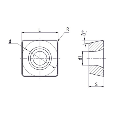 Пластина сменная квадратная SPMT 09T308-RR PC25 «Русский Инструмент» (РИ) Пластина сменная квадратная SPMT 09T308-RR PC25 «Русский Инструмент» (РИ)