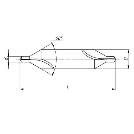 Сверло центровочное 2,5 мм HSS D=6,3 мм тип A ГОСТ 14952-75 шлиф Beltools