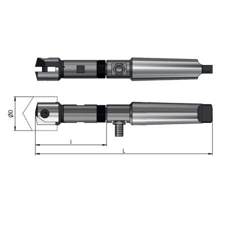 Оправка для перовых сверл 82-102 к/х КМ5 L=366мм СОЖ ADMS200-R082102.0135.02.MT5.C «Русский Инструмент» (РИ)