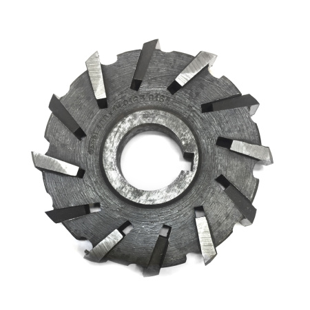 Фреза трехсторонняя 100х14х27 Z=12 со вставными рифлеными ножами Р6М5 ГОСТ 1669-78 БелФрез