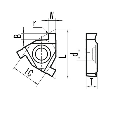 Пластина для прорезки внутренних канавок T11N040 N20 «Русский Инструмент» (РИ)